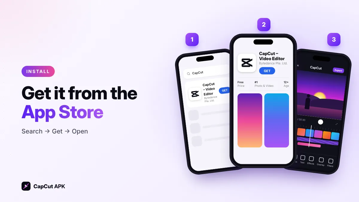 Steps to install CapCut from the App Store on iPhone
