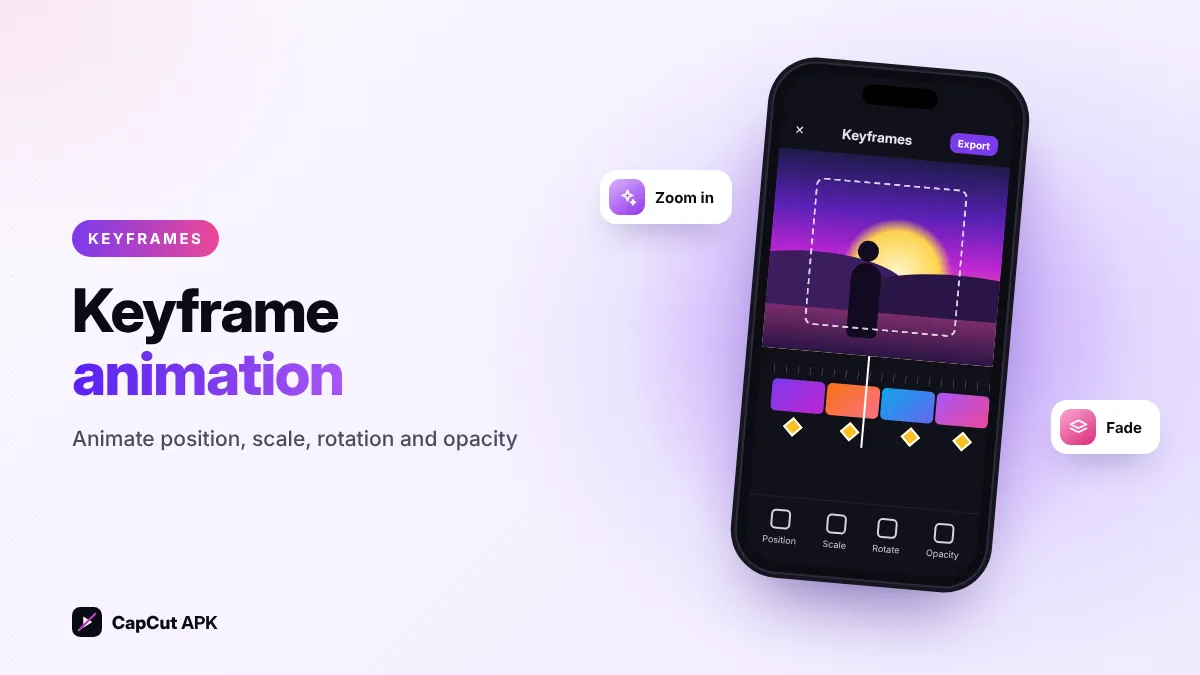 CapCut keyframe animation on the timeline