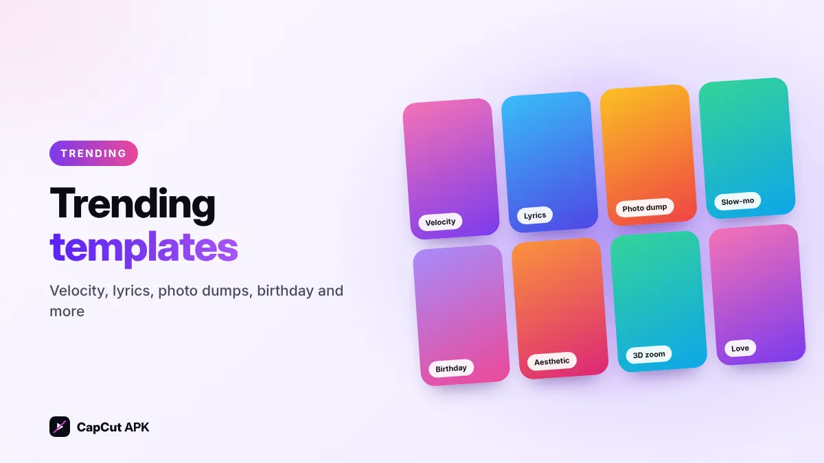 Trending CapCut templates in the Templates tab